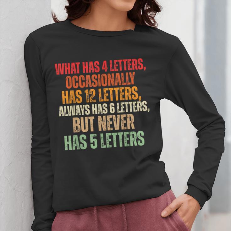 Riddle Wordplay Joke For Grammar Nerds And Teachers Women Long Sleeve T-Shirt, funny design