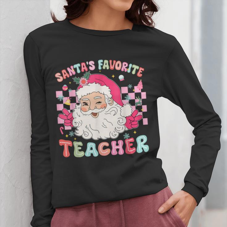 Santa Favorite Teacher Shirt Teacher Christmas Women Long Sleeve T-Shirt, funny design Santa Favorite Teacher Shirt Teacher Christmas Women Long Sleeve T-Shirt, funny design
