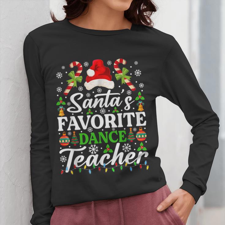 Santa's Favorite Dance Teacher Shirt Christmas Pajama Women Long Sleeve T-Shirt, funny design Santa's Favorite Dance Teacher Shirt Christmas Pajama Women Long Sleeve T-Shirt, funny design