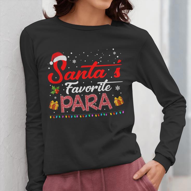 Santa's Favorite Para Christmas Paraprofessional Teacher Women Long Sleeve T-Shirt, funny design Santa's Favorite Para Christmas Paraprofessional Teacher Women Long Sleeve T-Shirt, funny design
