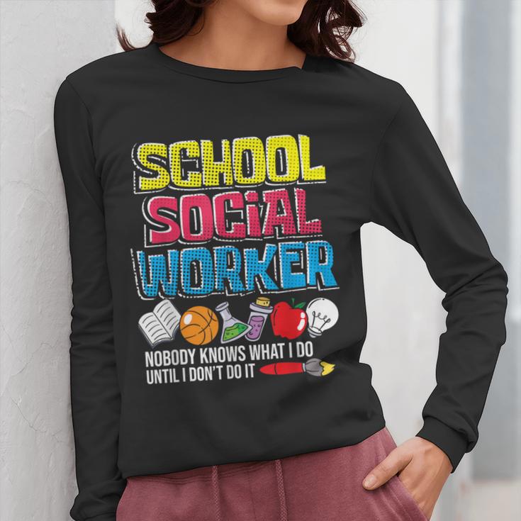 School Social Worker Teacher Caseworker Public Servant LSW Women Long Sleeve T-Shirt, funny design School Social Worker Teacher Caseworker Public Servant LSW Women Long Sleeve T-Shirt, funny design