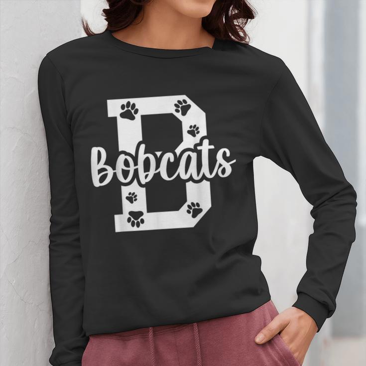 School Spirit Mascot Bobcats Back To School Teacher Student Women Long Sleeve T-Shirt, funny design