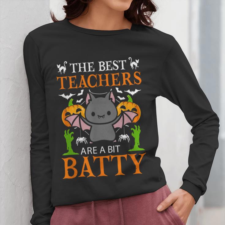 School Teacher A Bit Batty Teaching Bat Halloween Costume Women Long Sleeve T-Shirt, funny design School Teacher A Bit Batty Teaching Bat Halloween Costume Women Long Sleeve T-Shirt, funny design