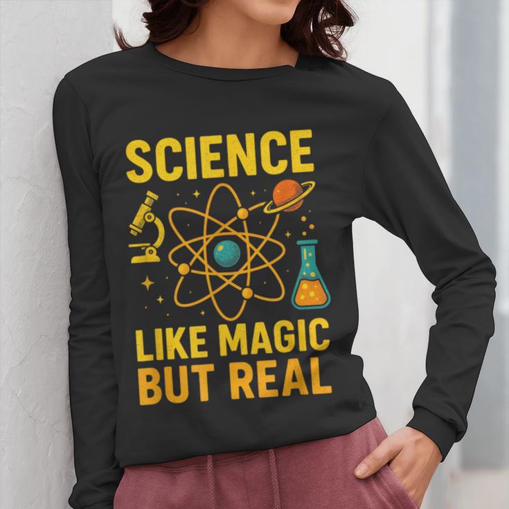 Science Like Magic But Real Nerdy Teacher Women Long Sleeve T-Shirt, Science Teacher Gifts, funny design