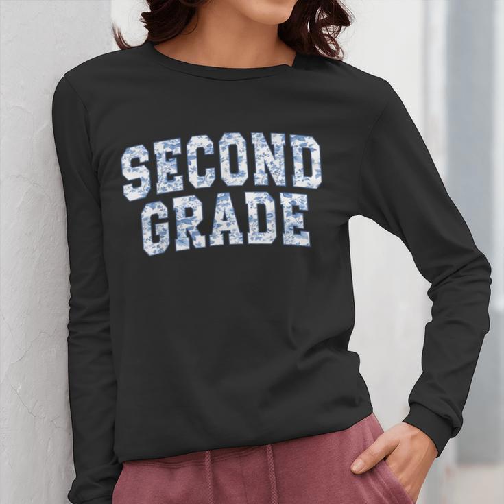 Second Grade Floral Blue Back To School 2nd Grade Teacher Women Long Sleeve T-Shirt, 2nd Grade Teacher Gifts, funny design Second Grade Floral Blue Back To School 2nd Grade Teacher Women Long Sleeve T-Shirt, 2nd Grade Teacher Gifts, funny design