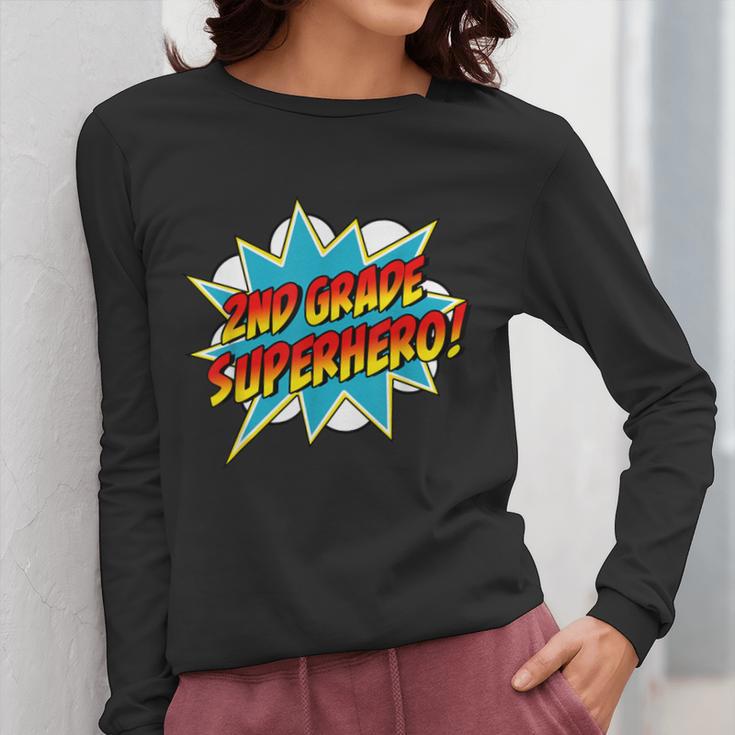 Second Grade Superhero Teacher Student 2nd Grade Comic Retro Women Long Sleeve T-Shirt, 2nd Grade Teacher Gifts, funny design Second Grade Superhero Teacher Student 2nd Grade Comic Retro Women Long Sleeve T-Shirt, 2nd Grade Teacher Gifts, funny design