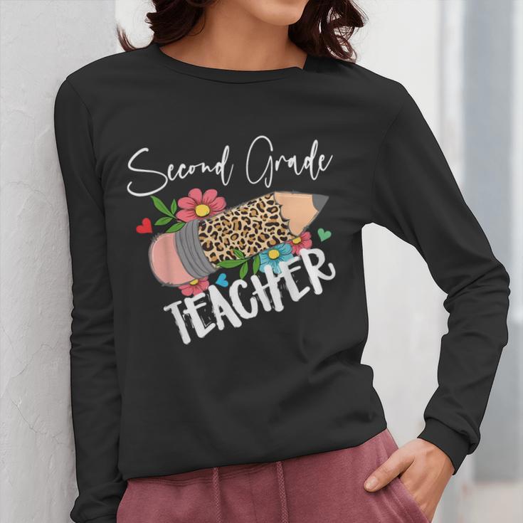 Second Grade Teacher Leopard Pencil 2nd Grade Women Teacher Women Long Sleeve T-Shirt, 2nd Grade Teacher Gifts, funny design Second Grade Teacher Leopard Pencil 2nd Grade Women Teacher Women Long Sleeve T-Shirt, 2nd Grade Teacher Gifts, funny design