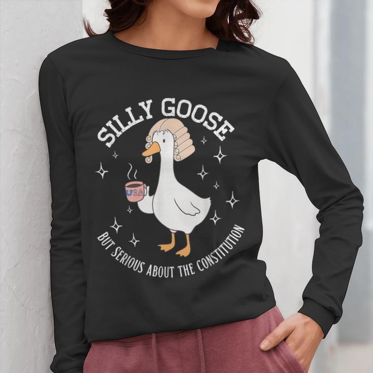 Silly Goose Constitution History Teacher Middle School Women Long Sleeve T-Shirt, History Teacher Gifts, funny design