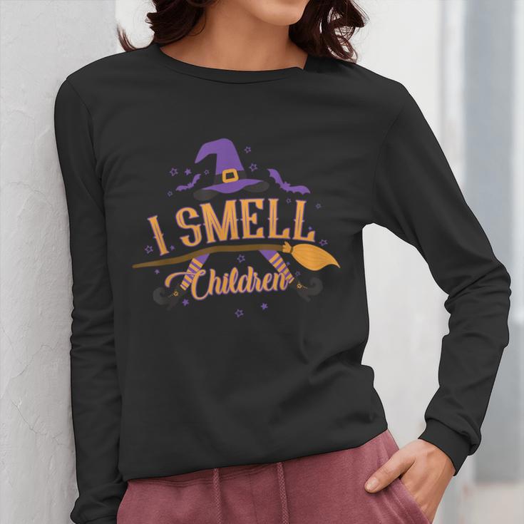 I Smell Children Wicked Cute Kindergarten Teacher Halloween Women Long Sleeve T-Shirt, funny design