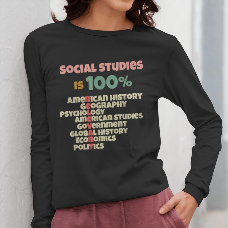 Social Studies Is Relevant History Teacher History Buff Women Long Sleeve T-Shirt, History Teacher Gifts, funny design