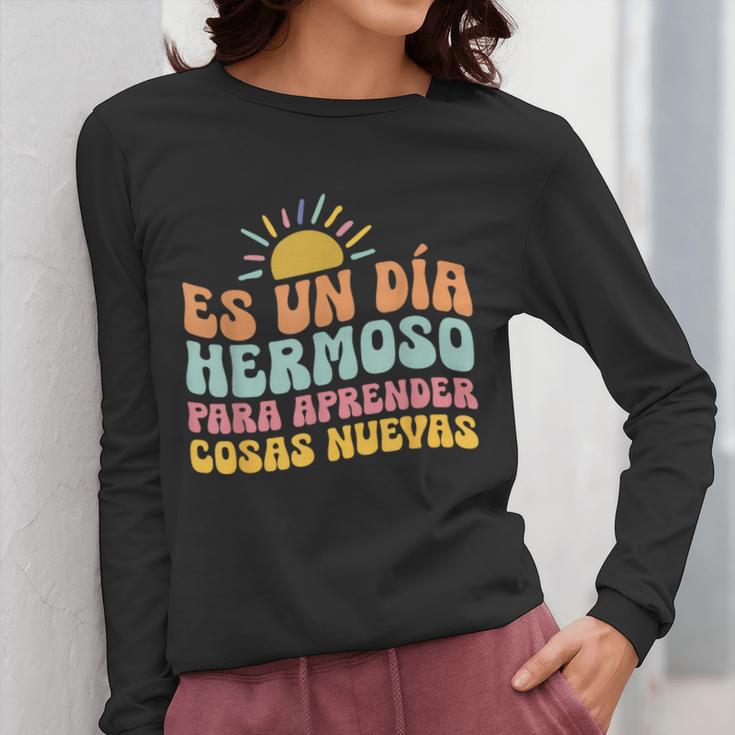 Spanish Multilingual Teacher Dual Languages Bilingual Women Long Sleeve T-Shirt, funny design Spanish Multilingual Teacher Dual Languages Bilingual Women Long Sleeve T-Shirt, funny design