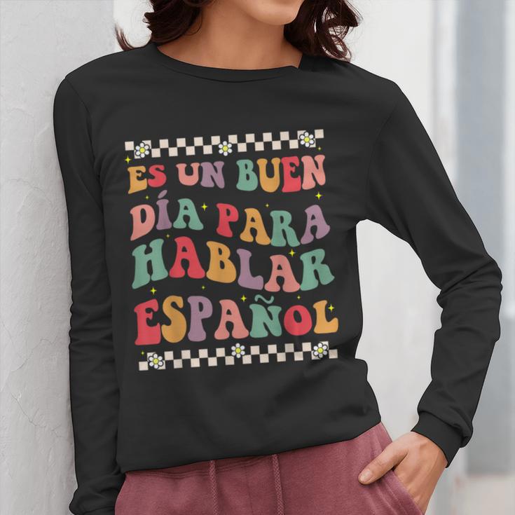 Spanish Teacher Maestra Hablar EspañOl Bilingual Teacher Women Long Sleeve T-Shirt, funny design