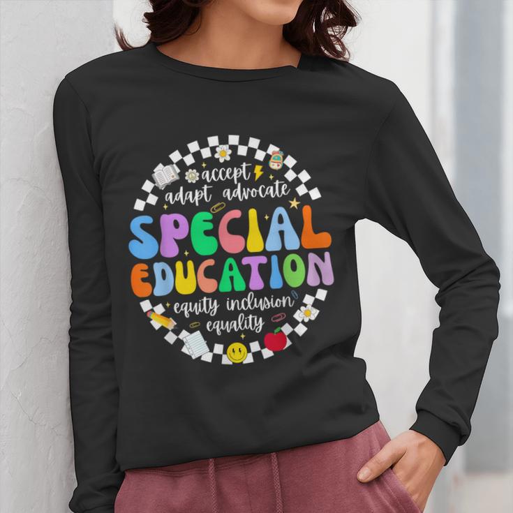 Special Education Teacher SPED Squad Team Kids Men Groovy Women Long Sleeve T-Shirt, Groovy Teacher Gifts, funny design Special Education Teacher SPED Squad Team Kids Men Groovy Women Long Sleeve T-Shirt, Groovy Teacher Gifts, funny design
