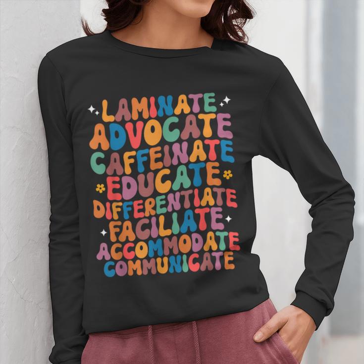 Sped Caffeinate Advocate Laminate Educate Teacher Men Women Kids Women Long Sleeve T-Shirt, funny design