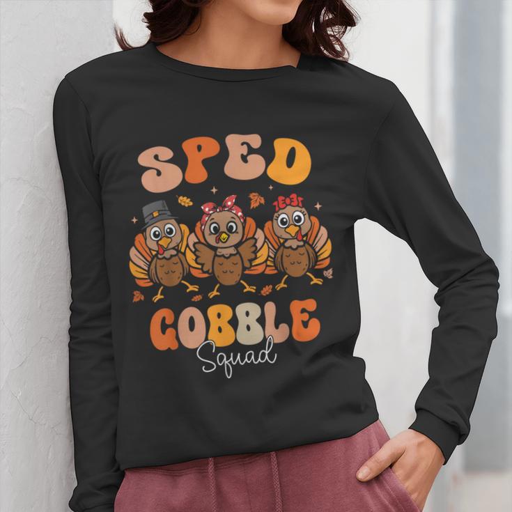 Sped Teacher Gobble Squad Thanksgiving Special Education Women Long Sleeve T-Shirt, funny design Sped Teacher Gobble Squad Thanksgiving Special Education Women Long Sleeve T-Shirt, funny design