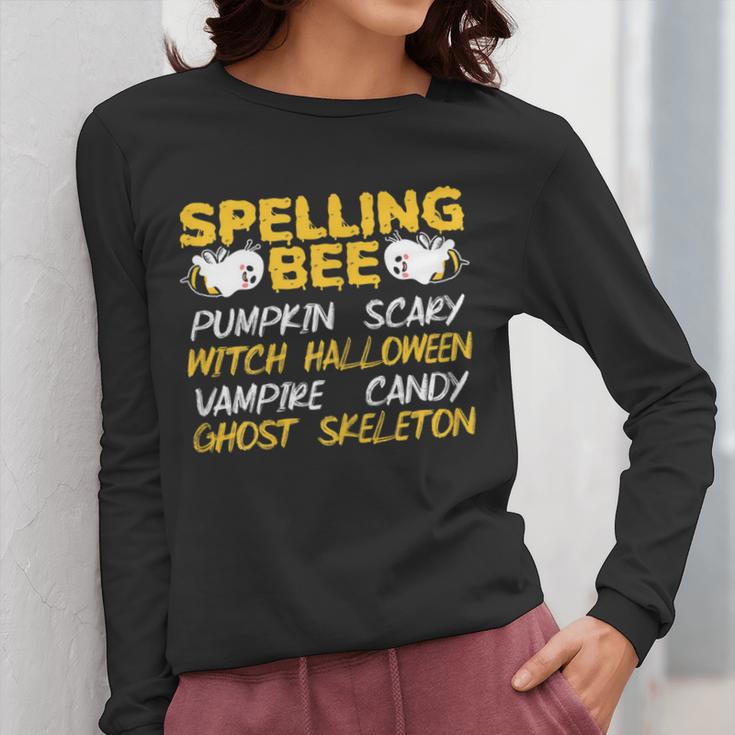 Spelling Bee Costume For a Halloween Teacher Pun Women Women Long Sleeve T-Shirt, funny design