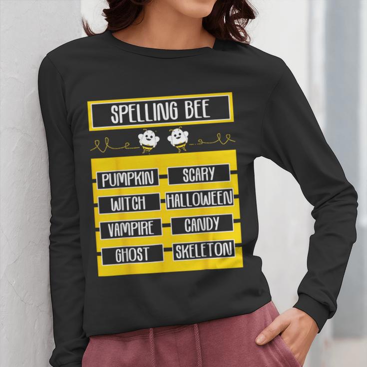 Spelling Bee Halloween Teachers Bee Spelling Competition Women Long Sleeve T-Shirt, funny design