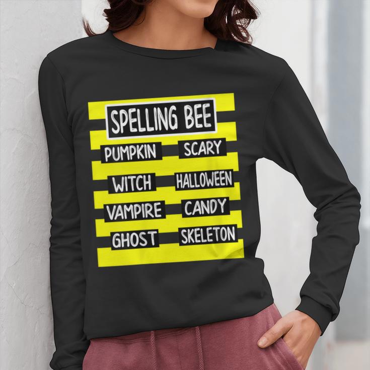 Spelling Bee Pun Halloween Costume For Teachers Women Long Sleeve T-Shirt, funny design