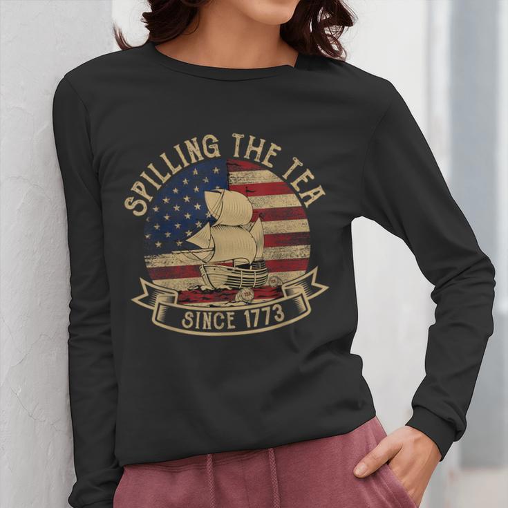 Spilling The Tea Since 1773 American History Teacher Vintage Women Long Sleeve T-Shirt, History Teacher Gifts, funny design