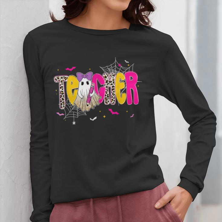 Spooky Halloween Teacher Para Counselor SPED Preppy Boo Kids Women Long Sleeve T-Shirt, funny design Spooky Halloween Teacher Para Counselor SPED Preppy Boo Kids Women Long Sleeve T-Shirt, funny design