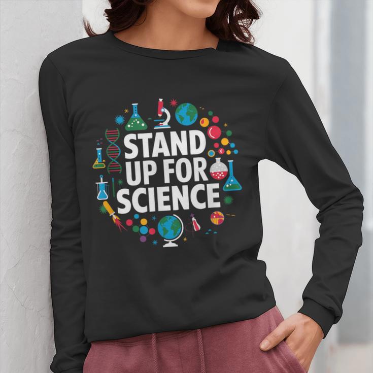 Stand Up For Science STEM Advocacy Pro Scientific Teacher Women Long Sleeve T-Shirt, Science Teacher Gifts, funny design