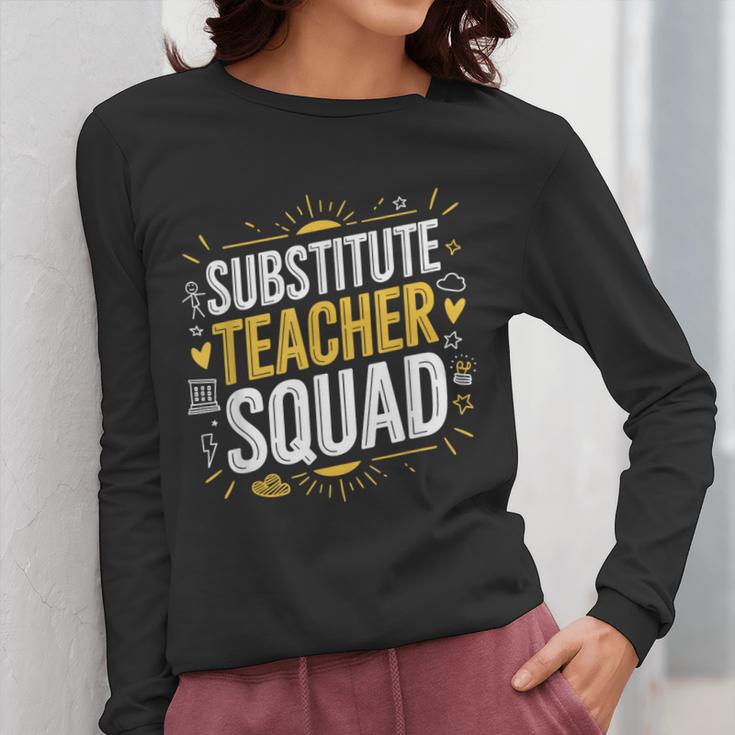 Substitute Teacher Squad Sub Teacher Substitute Teaching Women Long Sleeve T-Shirt, funny design Substitute Teacher Squad Sub Teacher Substitute Teaching Women Long Sleeve T-Shirt, funny design