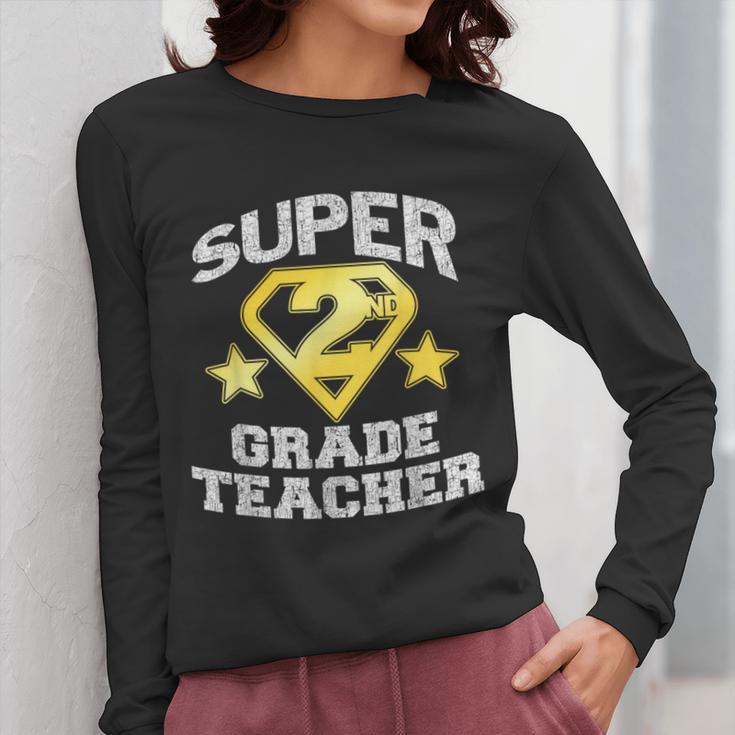 Super 2nd Grade Teacher Hero Women Long Sleeve T-Shirt, Super Teacher Gifts, 2nd Grade Teacher Gifts, funny design