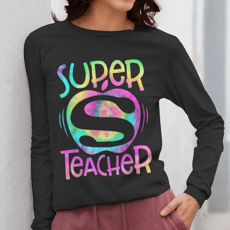 Super Teacher Back To School Apple Tie Dye First Day Women Long Sleeve T-Shirt, Super Teacher Gifts, funny design Super Teacher Back To School Apple Tie Dye First Day Women Long Sleeve T-Shirt, Super Teacher Gifts, funny design