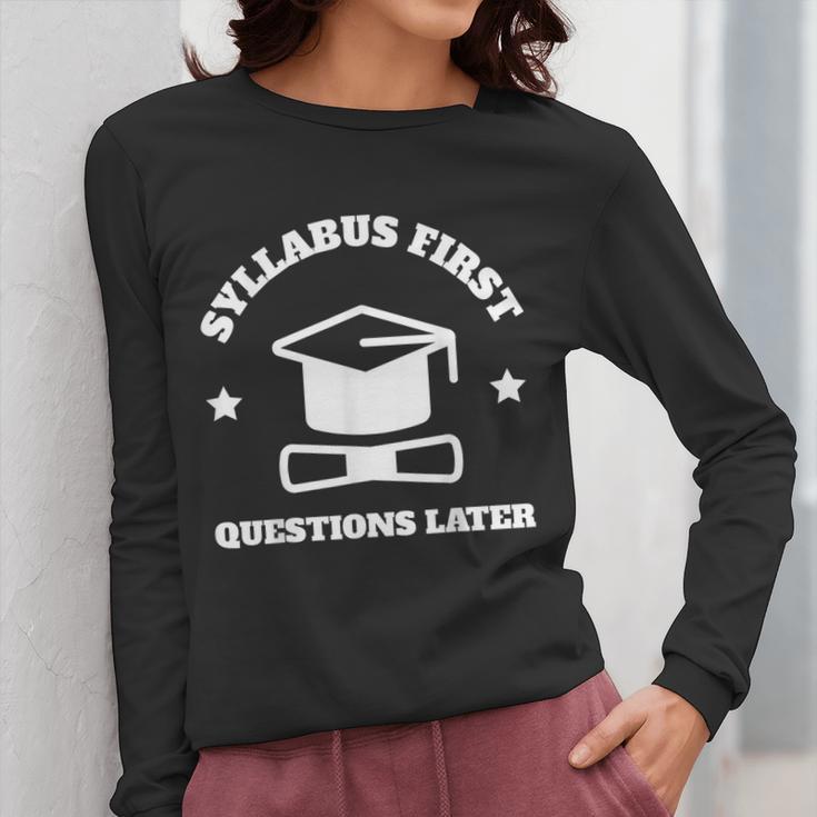 SYLLABUS PROFESSOR TEACHER Women Long Sleeve T-Shirt, funny design SYLLABUS PROFESSOR TEACHER Women Long Sleeve T-Shirt, funny design