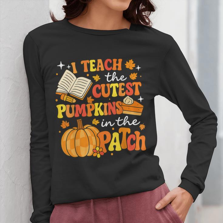 I Teach The Coolest Pumpkins In The Patch Teacher Halloween Women Long Sleeve T-Shirt, funny design I Teach The Coolest Pumpkins In The Patch Teacher Halloween Women Long Sleeve T-Shirt, funny design
