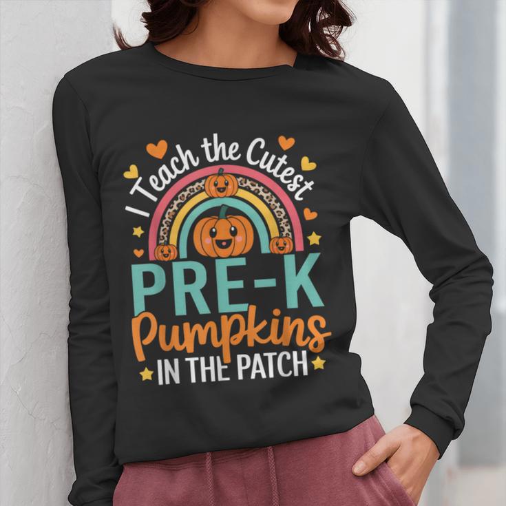I Teach The Cutest Pre-K Pumpkin Teacher Student Halloween Women Long Sleeve T-Shirt, funny design I Teach The Cutest Pre-K Pumpkin Teacher Student Halloween Women Long Sleeve T-Shirt, funny design