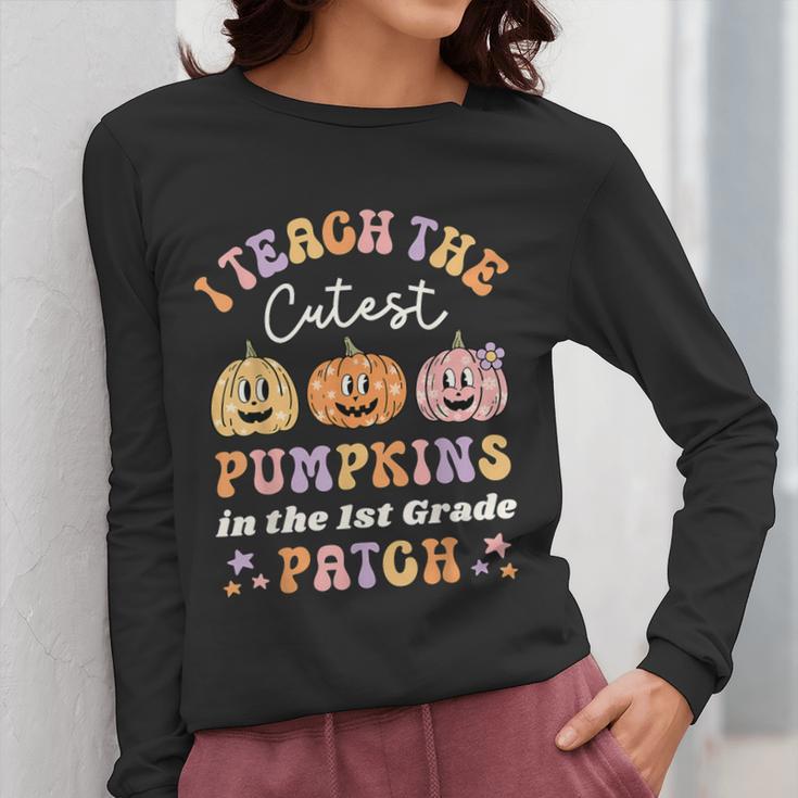 I Teach The Cutest Pumpkins In The Patch 1st Grade Teacher For Men Women Kids Women Long Sleeve T-Shirt, funny design I Teach The Cutest Pumpkins In The Patch 1st Grade Teacher For Men Women Kids Women Long Sleeve T-Shirt, funny design