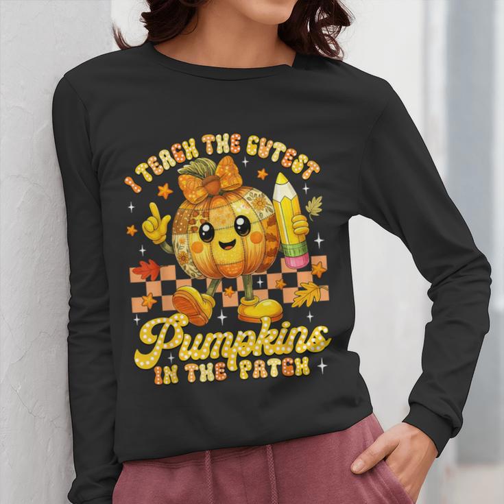 I Teach The Cutest Pumpkins In The Patch Teacher Halloween Women Long Sleeve T-Shirt, funny design I Teach The Cutest Pumpkins In The Patch Teacher Halloween Women Long Sleeve T-Shirt, funny design
