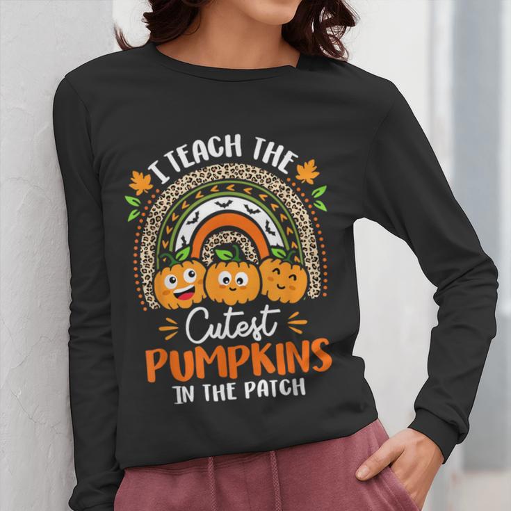 I Teach The Cutest Pumpkins In The Patch Teacher Halloween Women Long Sleeve T-Shirt, funny design I Teach The Cutest Pumpkins In The Patch Teacher Halloween Women Long Sleeve T-Shirt, funny design