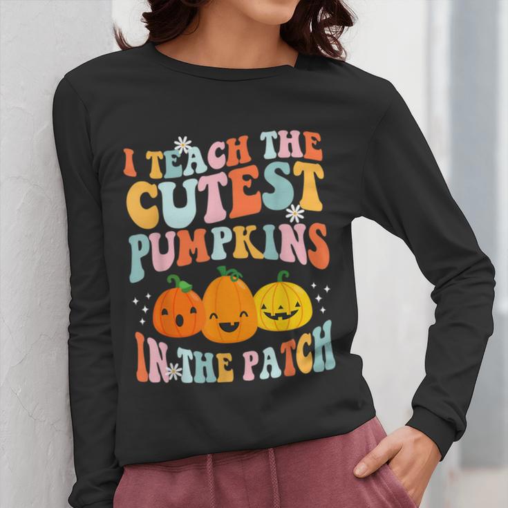 I Teach The Cutest Pumpkins In The Patch Teacher Women Long Sleeve T-Shirt, funny design I Teach The Cutest Pumpkins In The Patch Teacher Women Long Sleeve T-Shirt, funny design