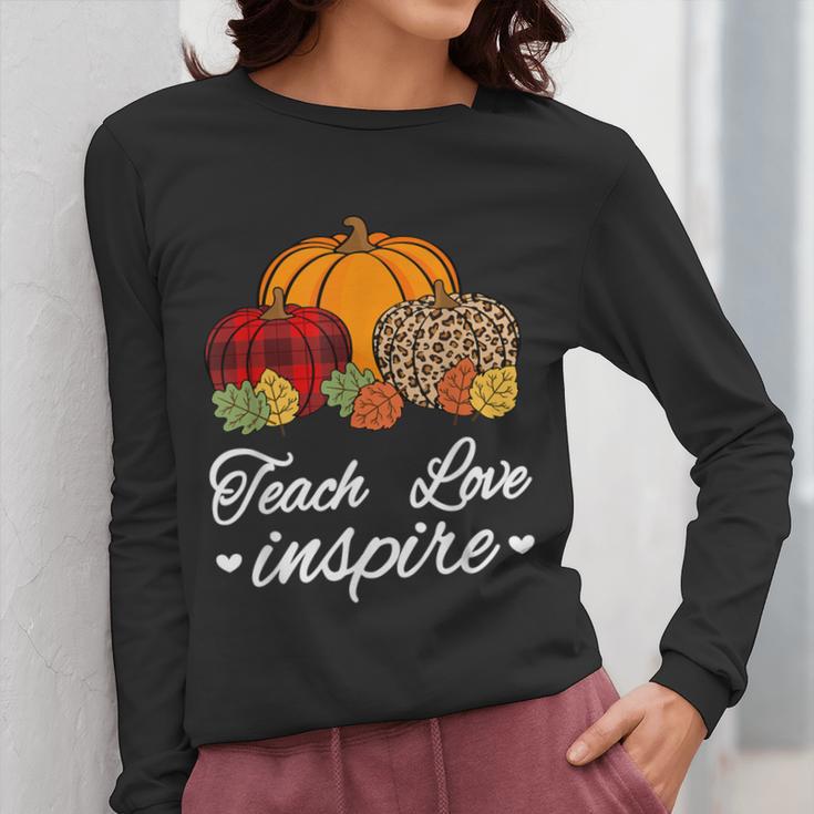 Teach Love Inspire Autumn Fall Plaid Leopard Pumpkin Teacher For Men Women Kids Women Long Sleeve T-Shirt, funny design Teach Love Inspire Autumn Fall Plaid Leopard Pumpkin Teacher For Men Women Kids Women Long Sleeve T-Shirt, funny design