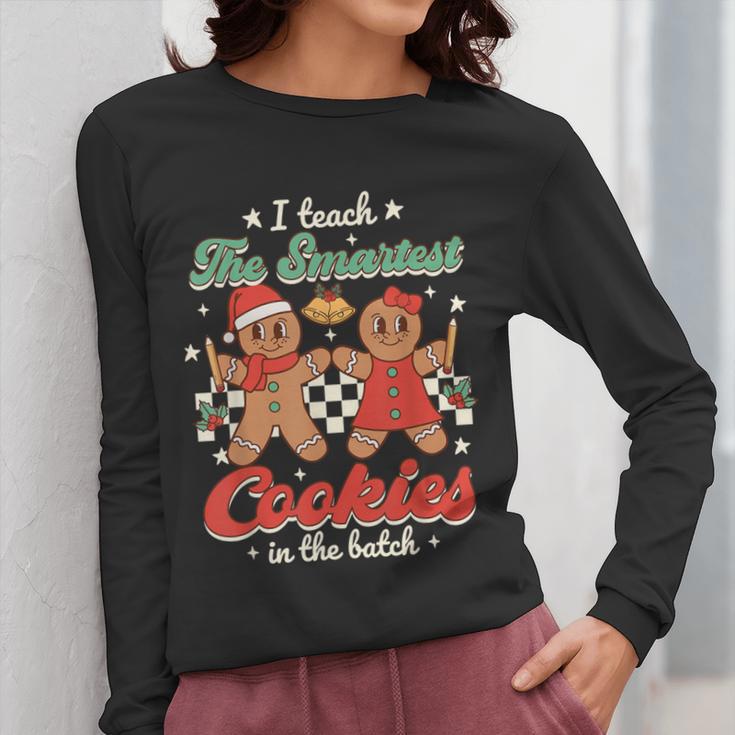 I Teach The Smartest Cookies In The Batch Teacher Christmas For Men Women Kids Women Long Sleeve T-Shirt, funny design