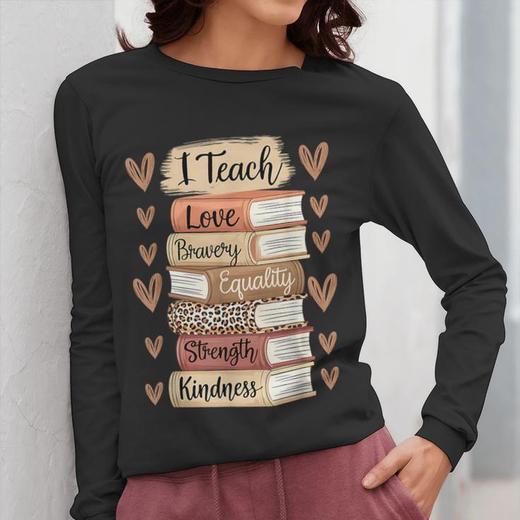 I Teach History Month Black Teacher Melanin Women Long Sleeve T-Shirt, History Teacher Gifts, funny design