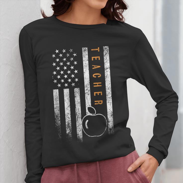Teacher American Flag Teacher's Day Teaching Women Long Sleeve T-Shirt, funny design Teacher American Flag Teacher's Day Teaching Women Long Sleeve T-Shirt, funny design
