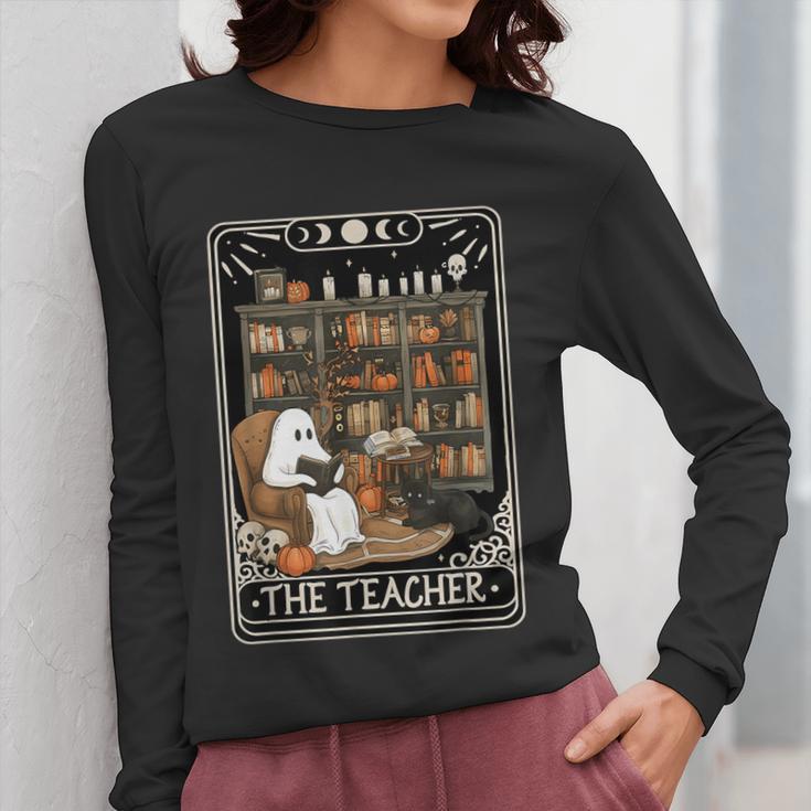 The Teacher Ghost Book Reading Books Lover Halloween Women Long Sleeve T-Shirt, funny design