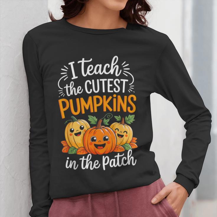 Teacher Halloween Pre-K Teacher Kindergarten Cutest Pumpkins Women Long Sleeve T-Shirt, funny design Teacher Halloween Pre-K Teacher Kindergarten Cutest Pumpkins Women Long Sleeve T-Shirt, funny design