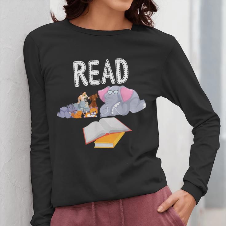 Teacher Library Read Book Club Piggie Elephant Pigeons Men Women Kids Women Long Sleeve T-Shirt, funny design Teacher Library Read Book Club Piggie Elephant Pigeons Men Women Kids Women Long Sleeve T-Shirt, funny design