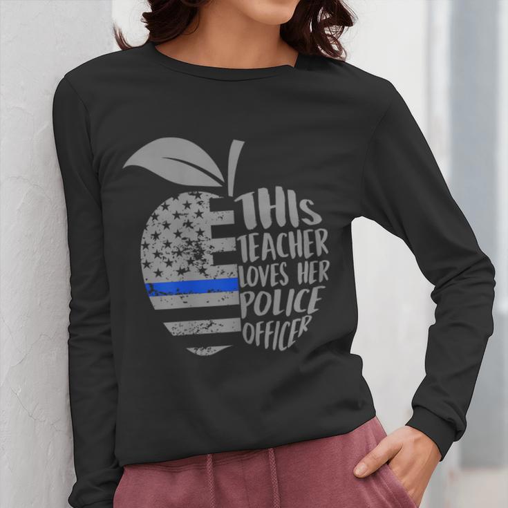 This Teacher Loves Her Police Officer Wife Saying Women Long Sleeve T-Shirt, funny design This Teacher Loves Her Police Officer Wife Saying Women Long Sleeve T-Shirt, funny design
