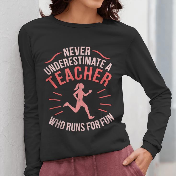 Teacher Who Runs Half Marathon Runner Running Lover Graphic Women Long Sleeve T-Shirt, funny design Teacher Who Runs Half Marathon Runner Running Lover Graphic Women Long Sleeve T-Shirt, funny design