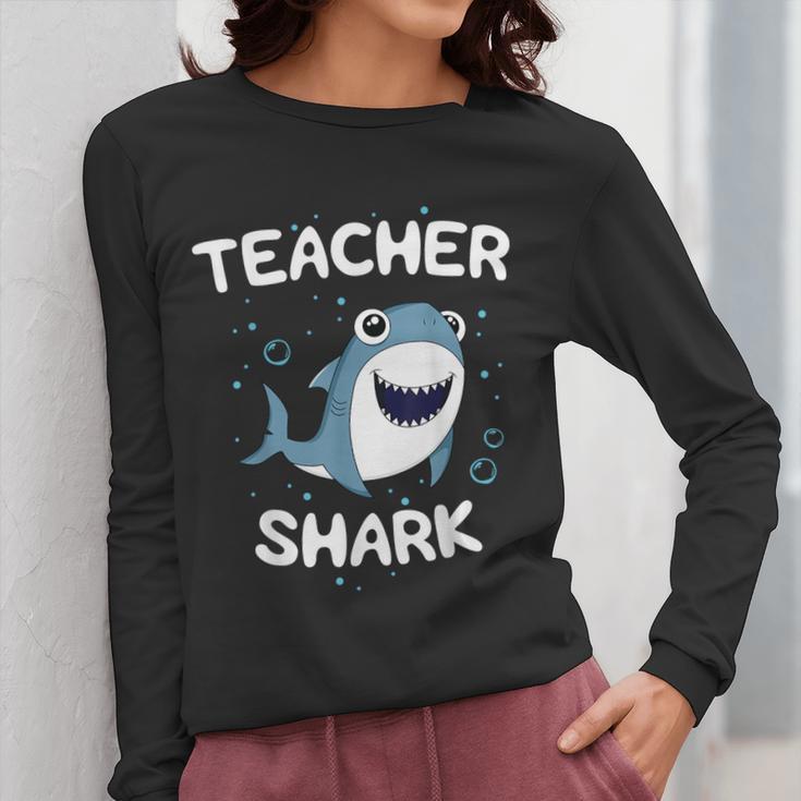 Teacher Shark Teaching Back To School Kindergarten Women Long Sleeve T-Shirt, funny design Teacher Shark Teaching Back To School Kindergarten Women Long Sleeve T-Shirt, funny design