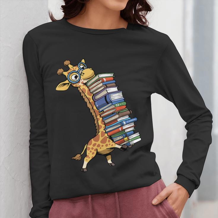 Teacher Shirt Giraffe Holding Books Bookworm Librarian Women Long Sleeve T-Shirt, funny design Teacher Shirt Giraffe Holding Books Bookworm Librarian Women Long Sleeve T-Shirt, funny design