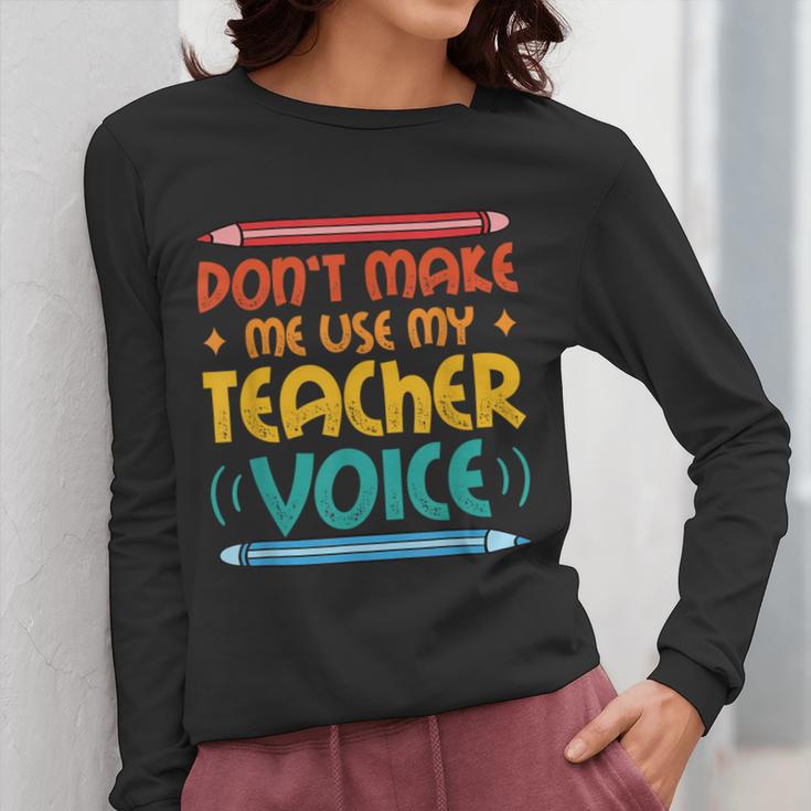 Teacher Voice Teacherlife Primary School Teacher Women Long Sleeve T-Shirt, funny design