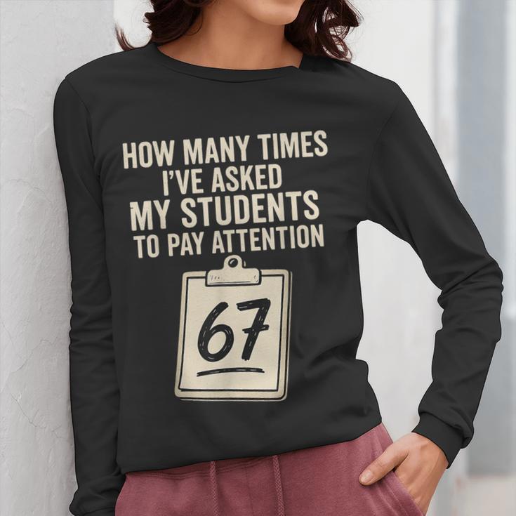 Teachers 67 Meme Women Long Sleeve T-Shirt, funny design Teachers 67 Meme Women Long Sleeve T-Shirt, funny design