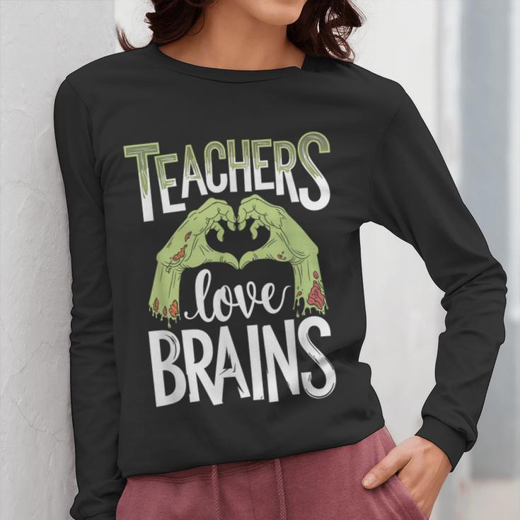 Teachers Love Zombie Teacher Halloween Fun Women Long Sleeve T-Shirt, funny design