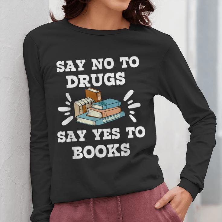 Teachers Red Ribbon Week Say No To Drugs Say Yes To Books Women Long Sleeve T-Shirt, funny design Teachers Red Ribbon Week Say No To Drugs Say Yes To Books Women Long Sleeve T-Shirt, funny design